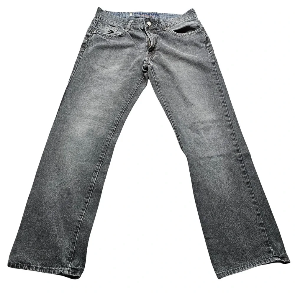 US Polo Assn Premium Denim Jeans Mens 33x30 Gray Straight Leg Faded Casual